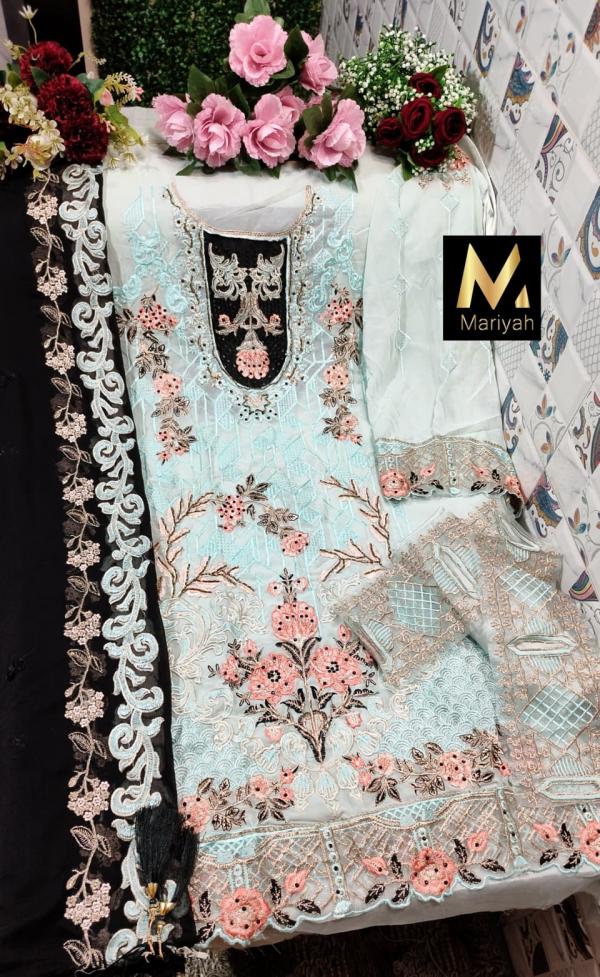 Mariyah Designer 104 To 106 Georgette Embroidery Festive Wear Salwar Kameez